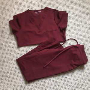 Mandala maroon scrub set
